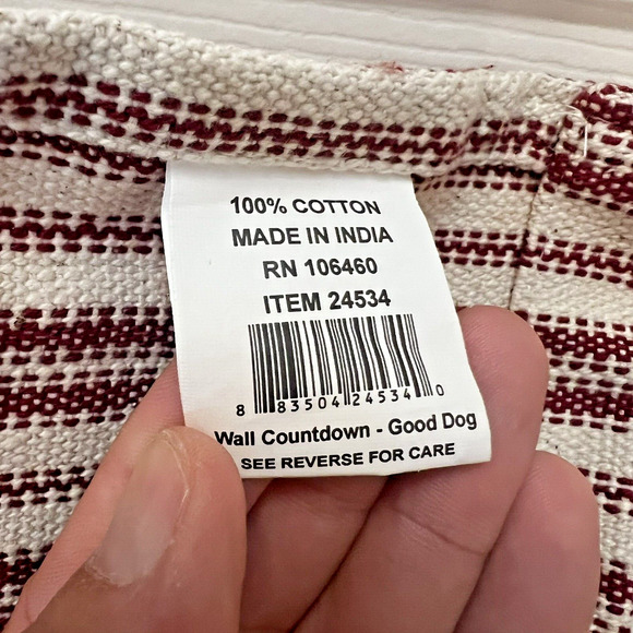 Primitives by Kathy Rustic Fabric Advent Countdown Calendar Dog Christmas Sign - Picture 4 of 5